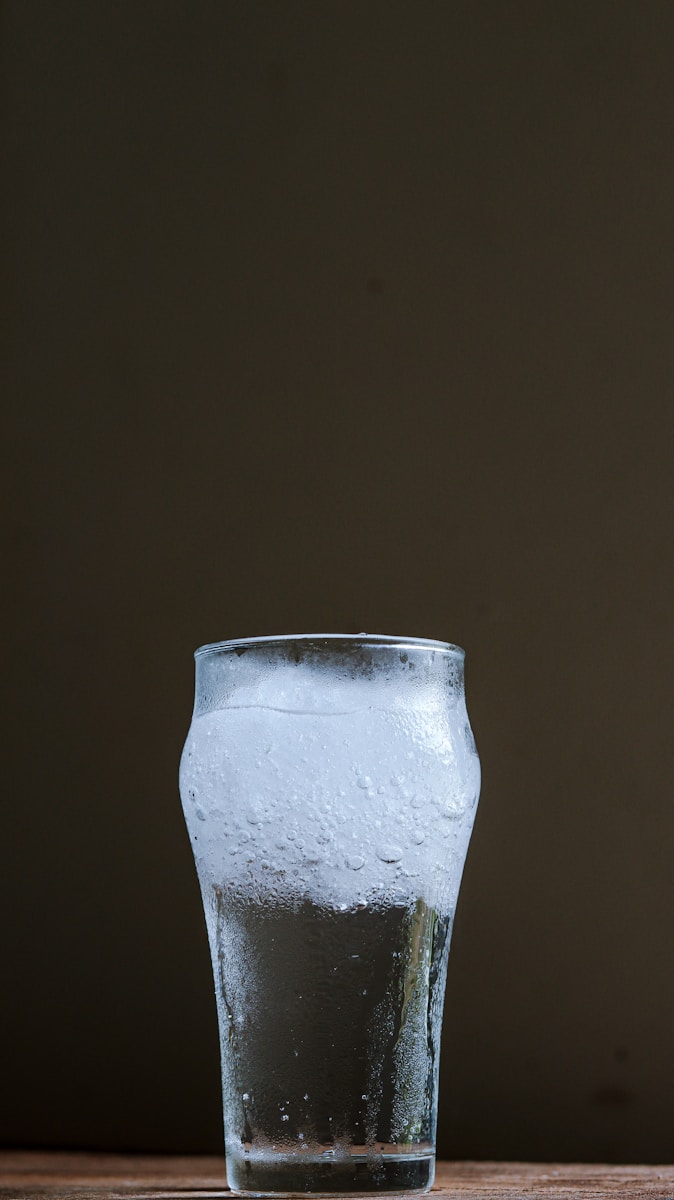 clear drinking glass with water